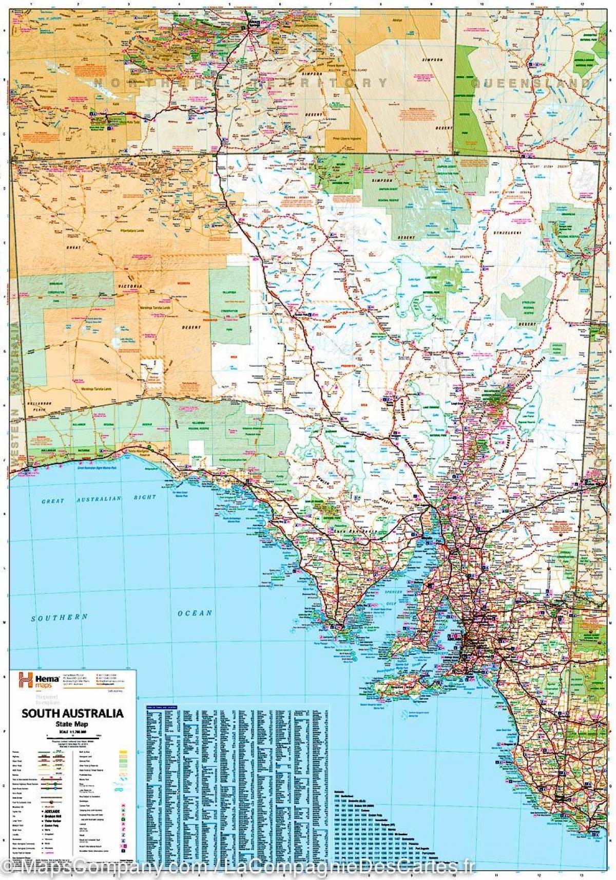 mapa del sud d'Austràlia