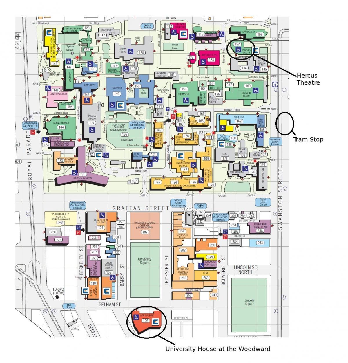Victoria university campus mapa