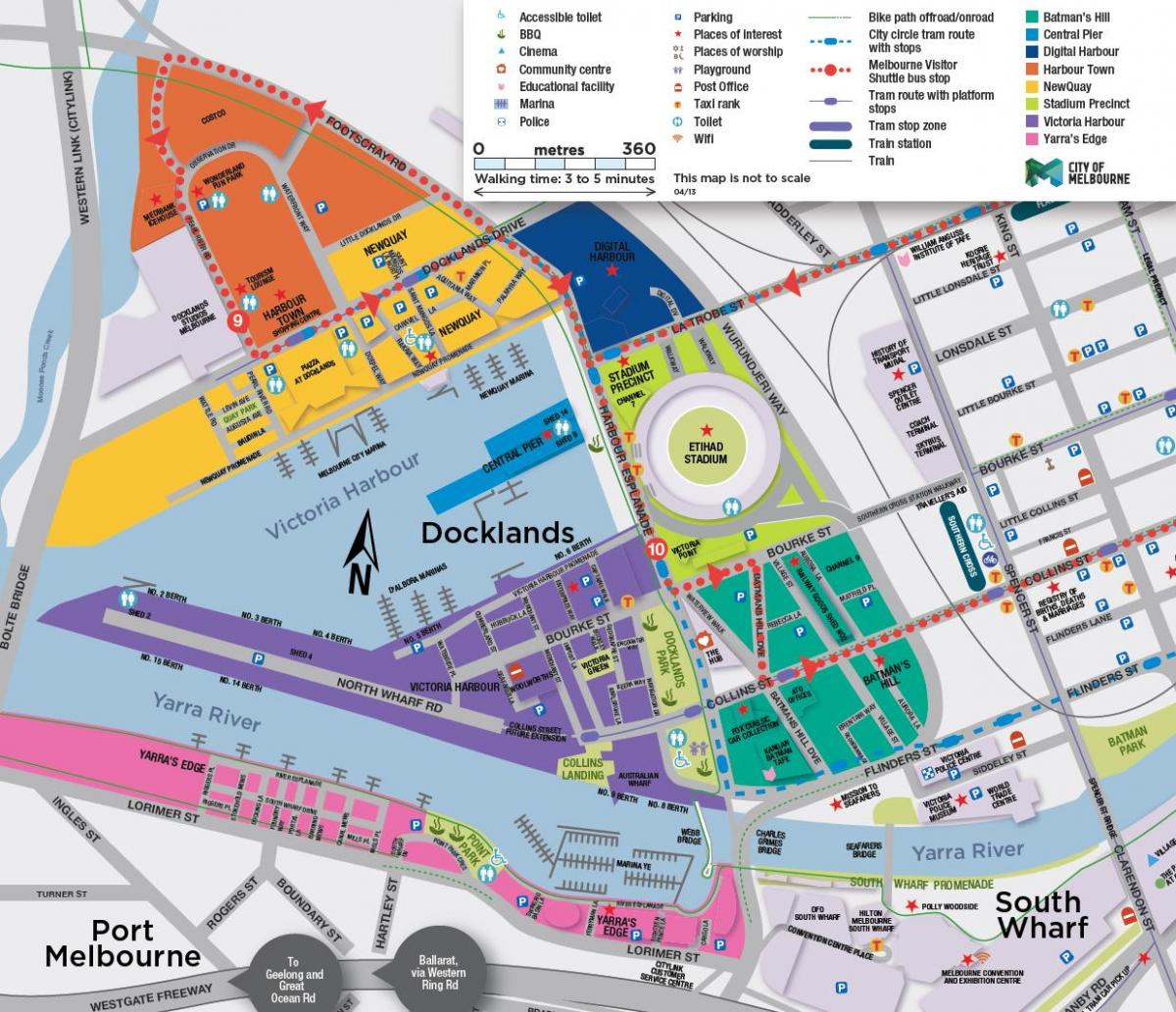 docklands mapa de Melbourne