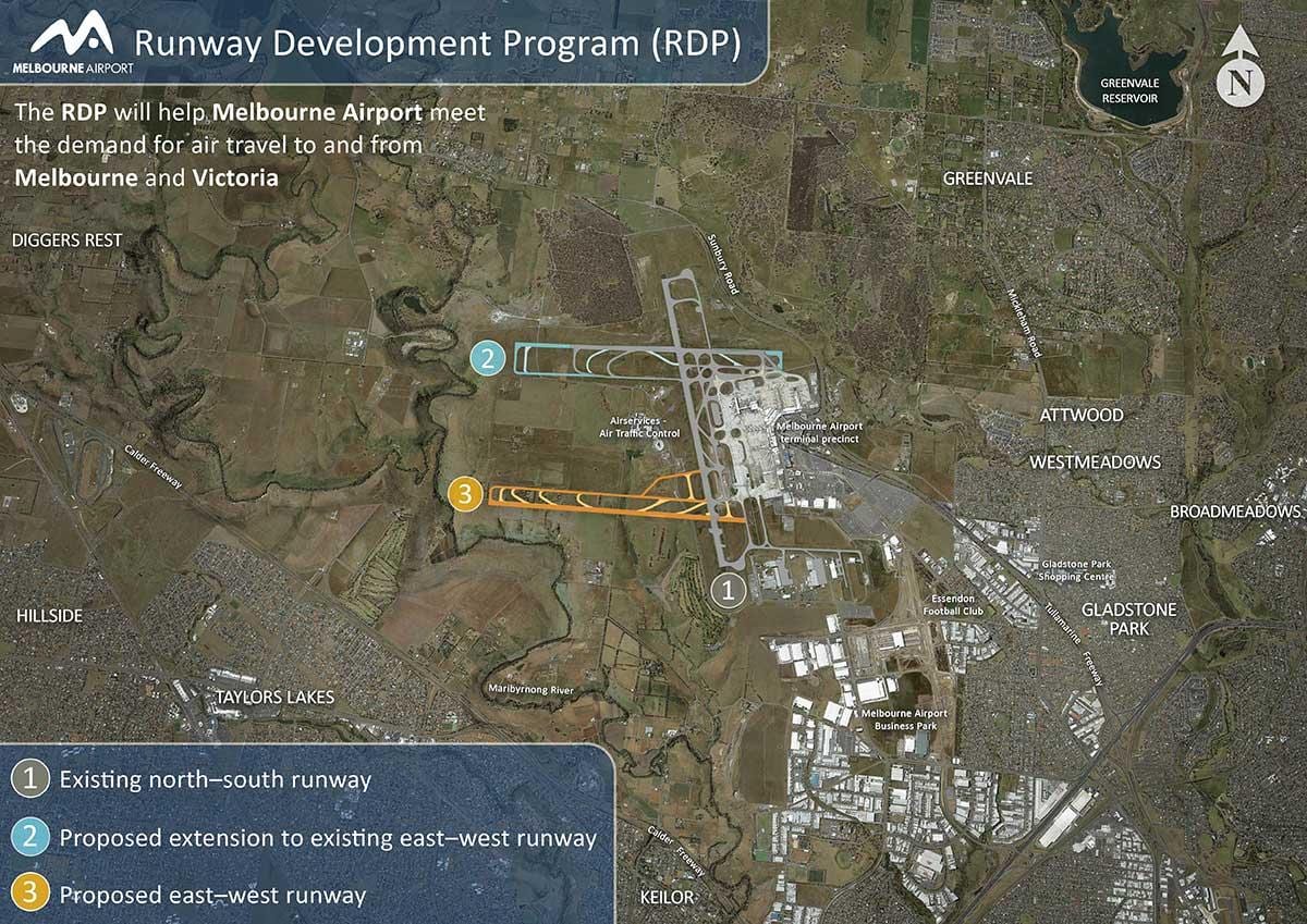 mapa de l'aeroport de Melbourne