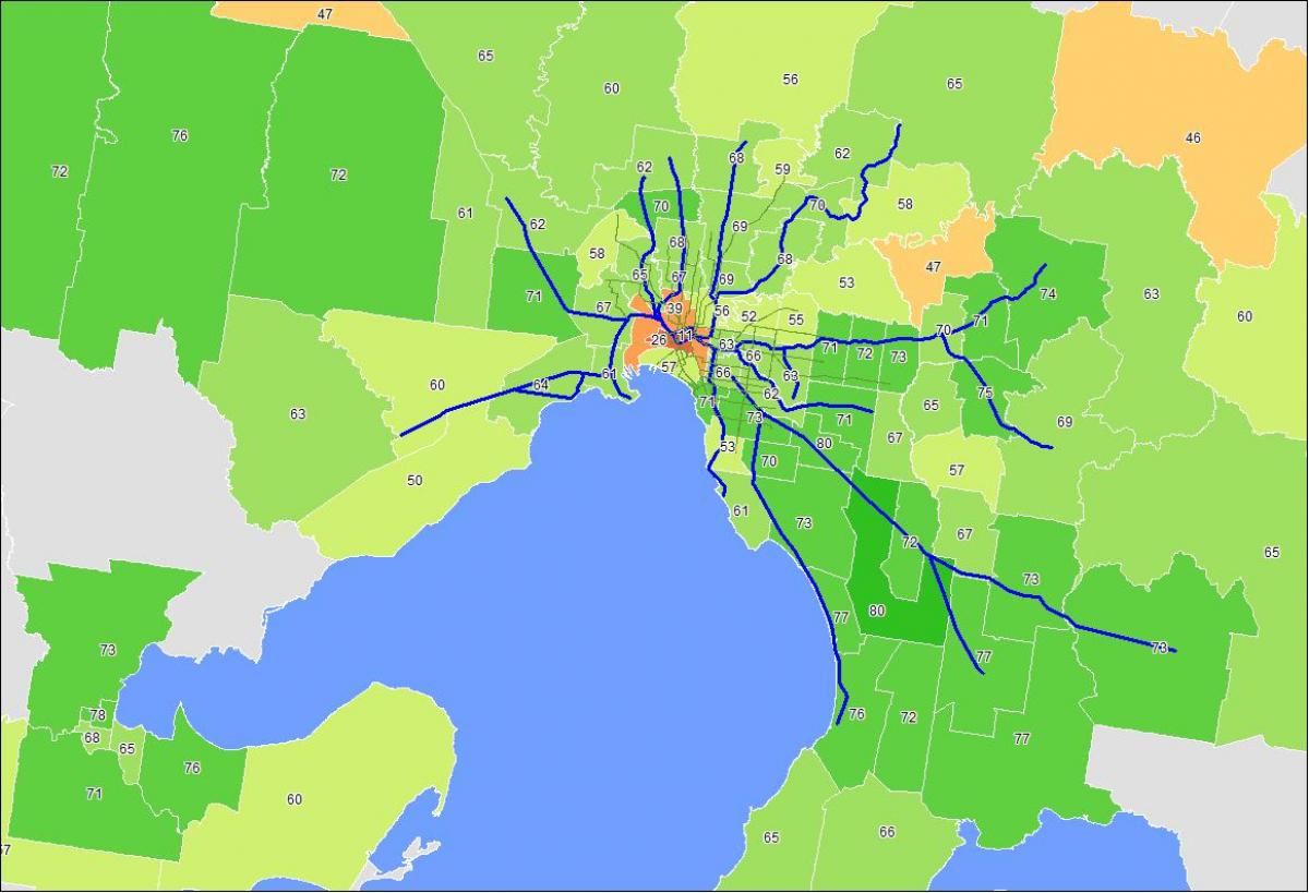 mapa de Melbourne cbd