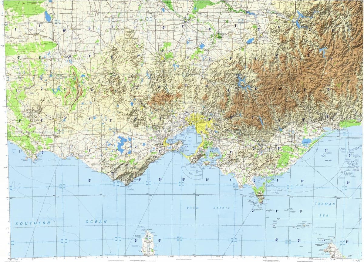 mapa topogràfic de Melbourne