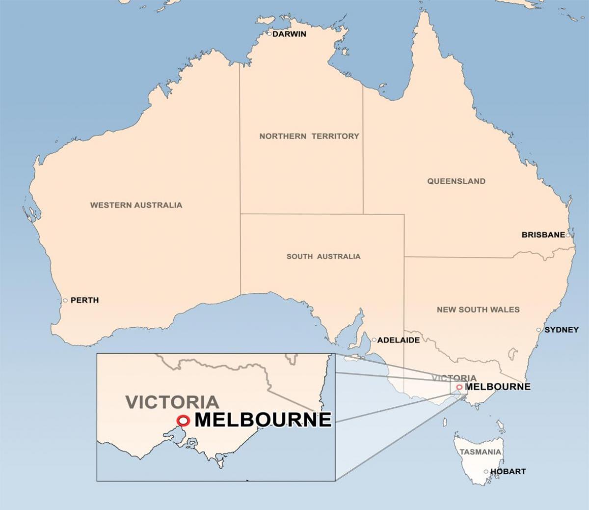 mapa de Melbourne (Austràlia