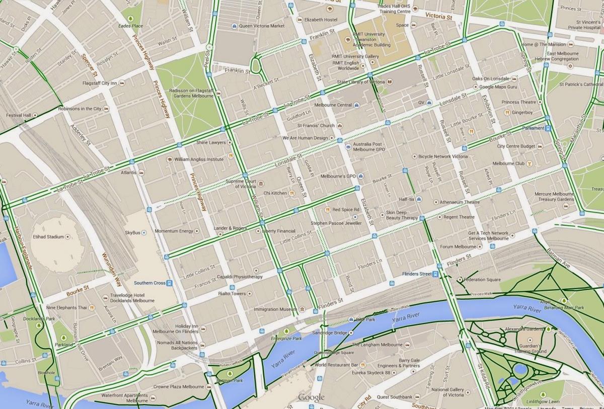 mapa de cbd de Melbourne