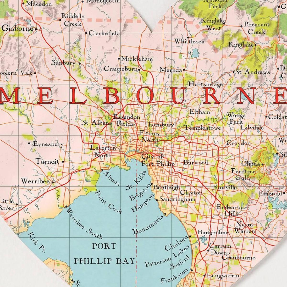 Melbourne mapa del món