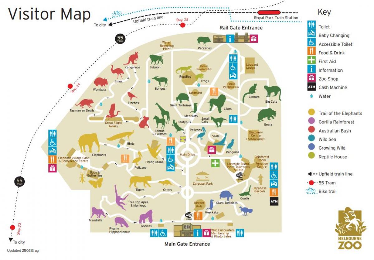 mapa del zoo de Melbourne