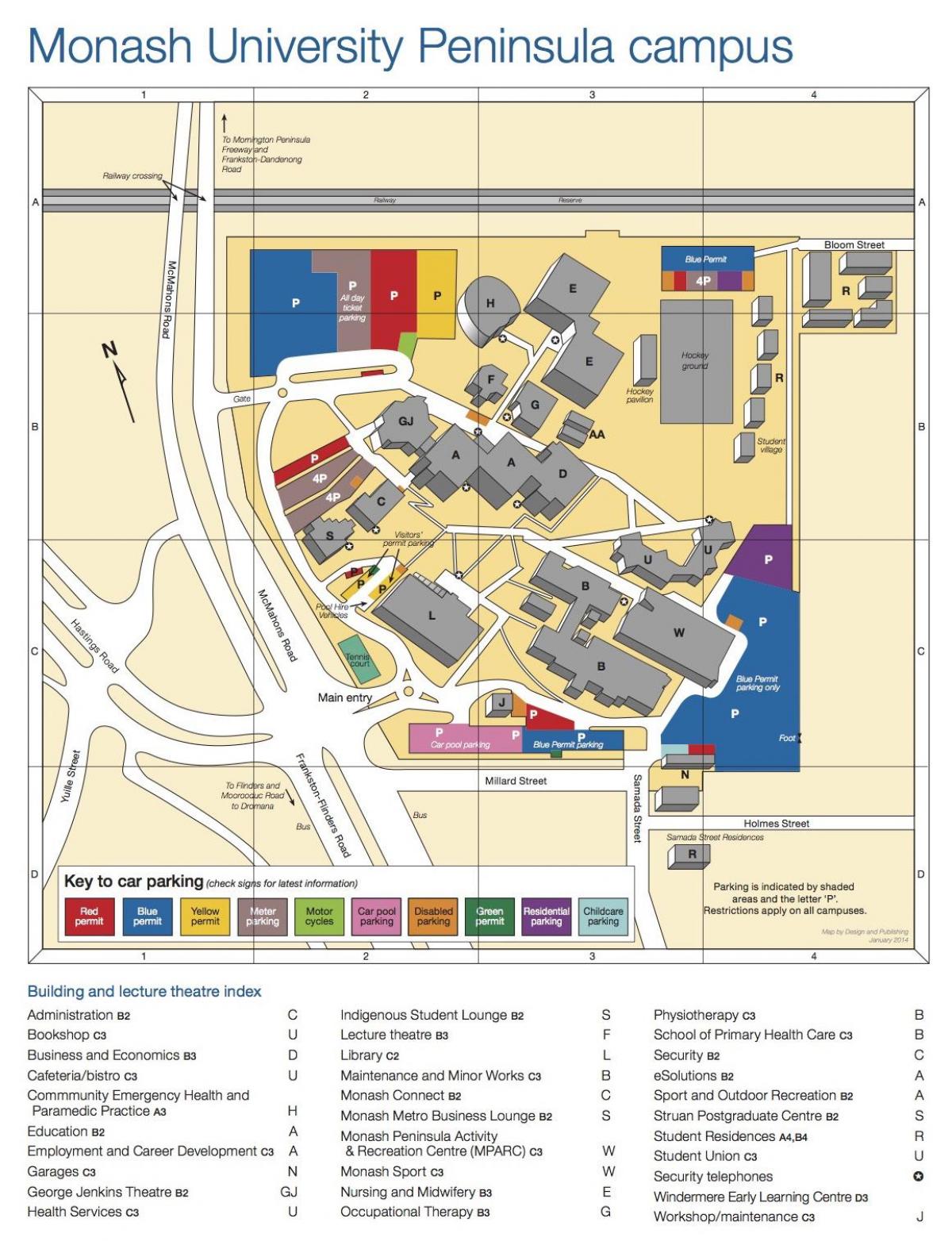 Monash university campus mapa