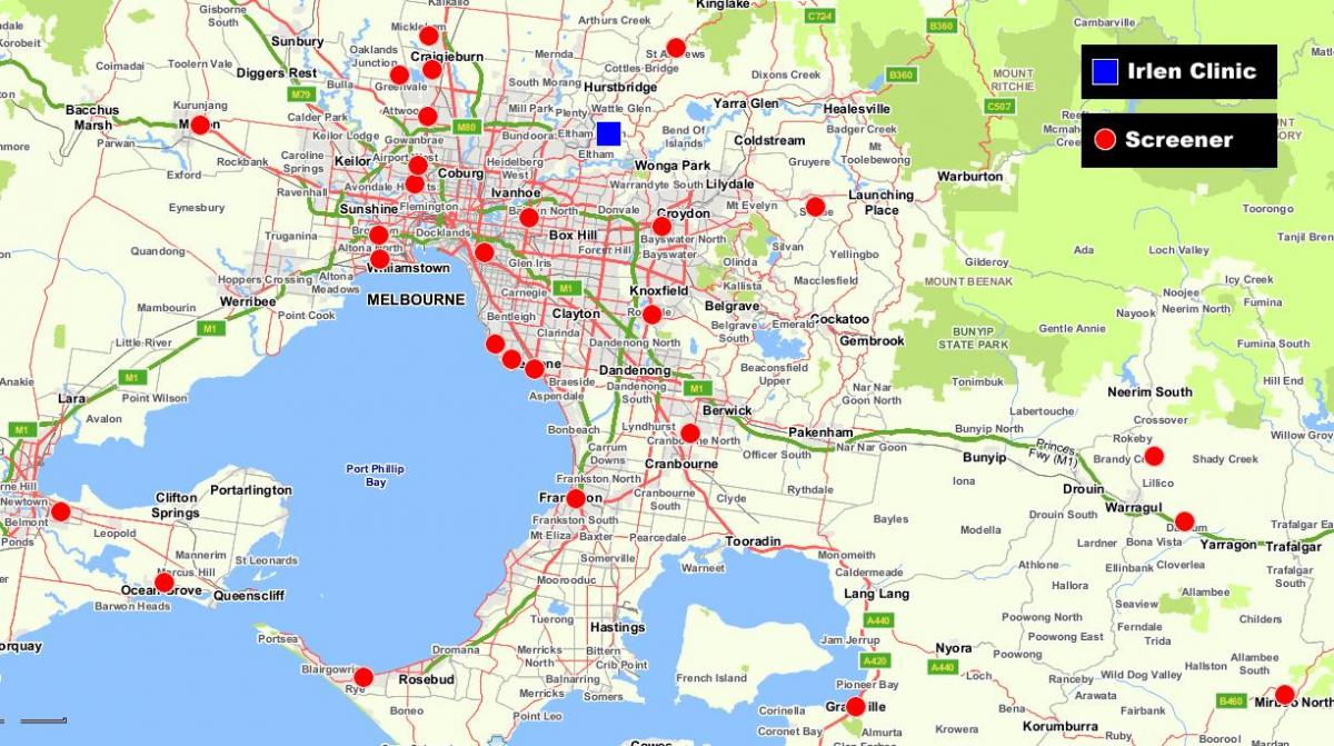 mapa de major Melbourne