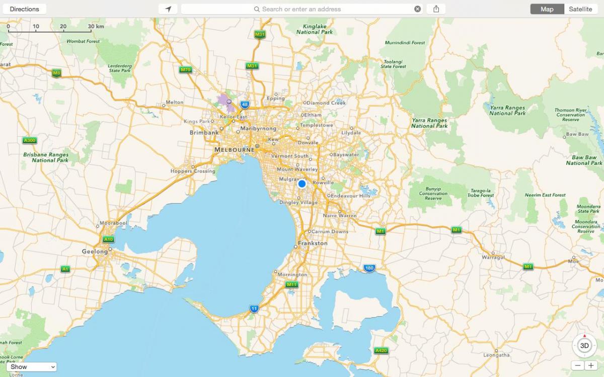 mapa de Melbourne i suburbis