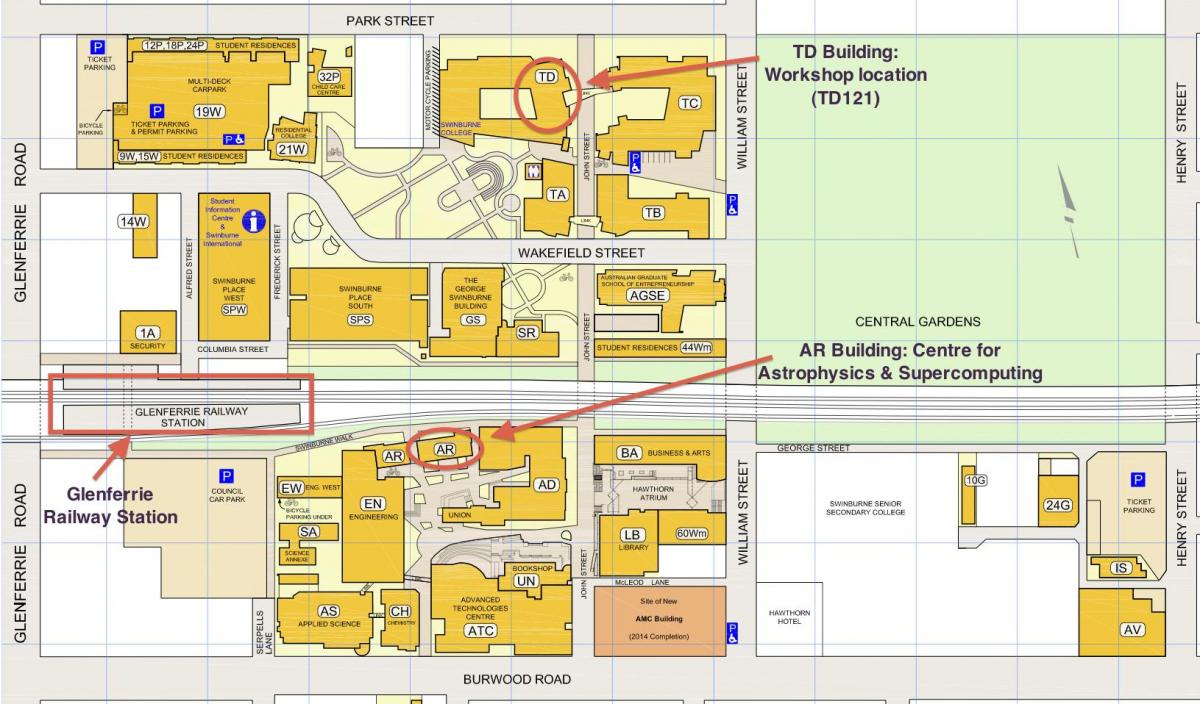 mapa de Swinburne campus
