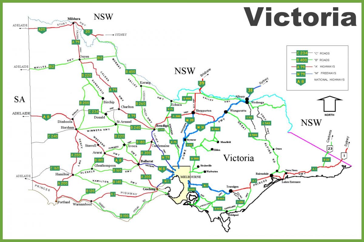 mapa de la Victòria, Austràlia