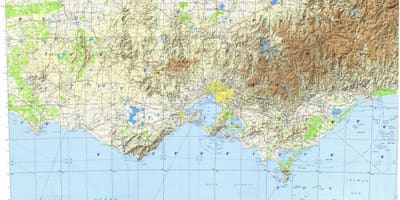 Mapa topogràfic de Melbourne