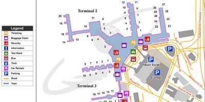 Mapa de Melbourne terminals de l'aeroport