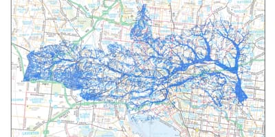 Mapa de Melbourne inundació