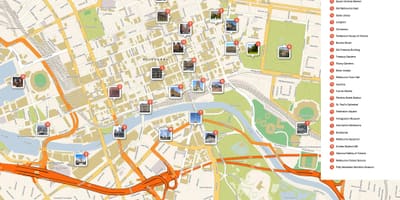 Melbourne turisme mapa