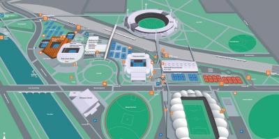 Melbourne parc olímpic mapa