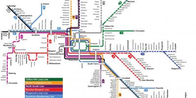 L'estació de tren de mapa de Melbourne