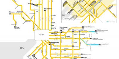 Yarra tramvies mapa